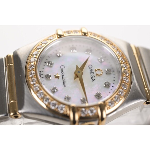 OMEGA Constellation 18k Gold MOP Diamond Dial & Bezel Full Bar 23mm Ladies Watch - Picture 13 of 13